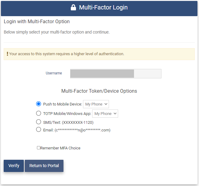 Second Factor Page