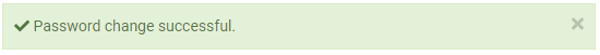 Password Change Success msg