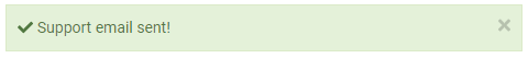Support Email Sent msg