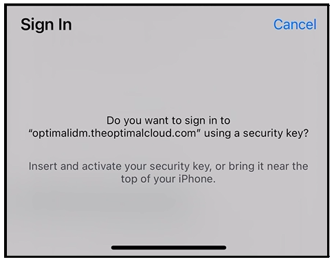 Use Security Key iphone 2