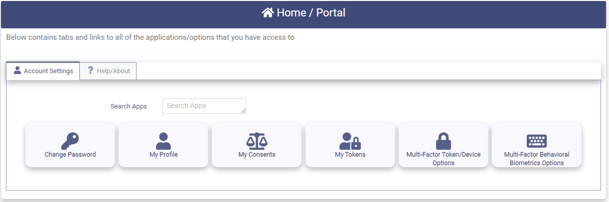 Social Media Home Portal page