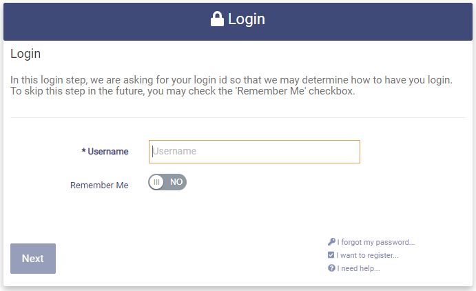 Social Media Login page